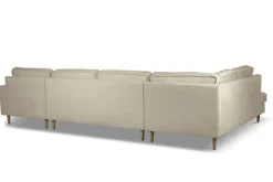OTTO home Wohnlandschaft »Pinto Skandi, 350 cm, U-Form, XXL, mit Ottomanen« mit Keder, Massivholzfüße Eiche geräuchert, Wellenunterfederung