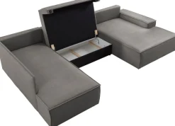 OTTO home Wohnlandschaft »SHERWOOD U-Form, 329 cm - OTTO. Verlässliche Qualität.« Schlaffunktion m. Bettkasten (194x139 cm), Cord, Vintage, Samtvelours