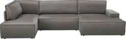 OTTO home Wohnlandschaft »SHERWOOD U-Form, 329 cm - OTTO. Verlässliche Qualität.« Schlaffunktion m. Bettkasten (194x139 cm), Cord, Vintage, Samtvelours