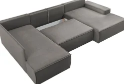 OTTO home Wohnlandschaft »SHERWOOD U-Form, 329 cm - OTTO. Verlässliche Qualität.« Schlaffunktion m. Bettkasten (194x139 cm), Cord, Vintage, Samtvelours
