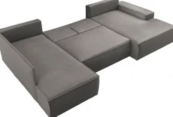 OTTO home Wohnlandschaft »SHERWOOD U-Form, 329 cm - OTTO. Verlässliche Qualität.« Schlaffunktion m. Bettkasten (194x139 cm), Cord, Vintage, Samtvelours