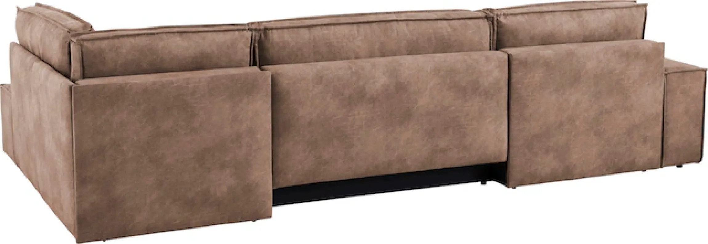 OTTO home Wohnlandschaft »SHERWOOD Vintage Lederoptik U-Form, 329 cm« Schlaffunktion m. Bettkasten (194x139 cm), Cord, Vintage, Samtvelours
