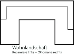 OTTO home Wohnlandschaft »Solvei U-Form« Sitztiefenverstellung und Federkern, wahlweiseKopfteilverstellung