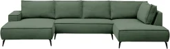 OTTO home Wohnlandschaft »TVINNU Cord, 354 cm« Recamiere rechts/links, schwarze Metallfüße, bequeme Sitz-/Liegefläche