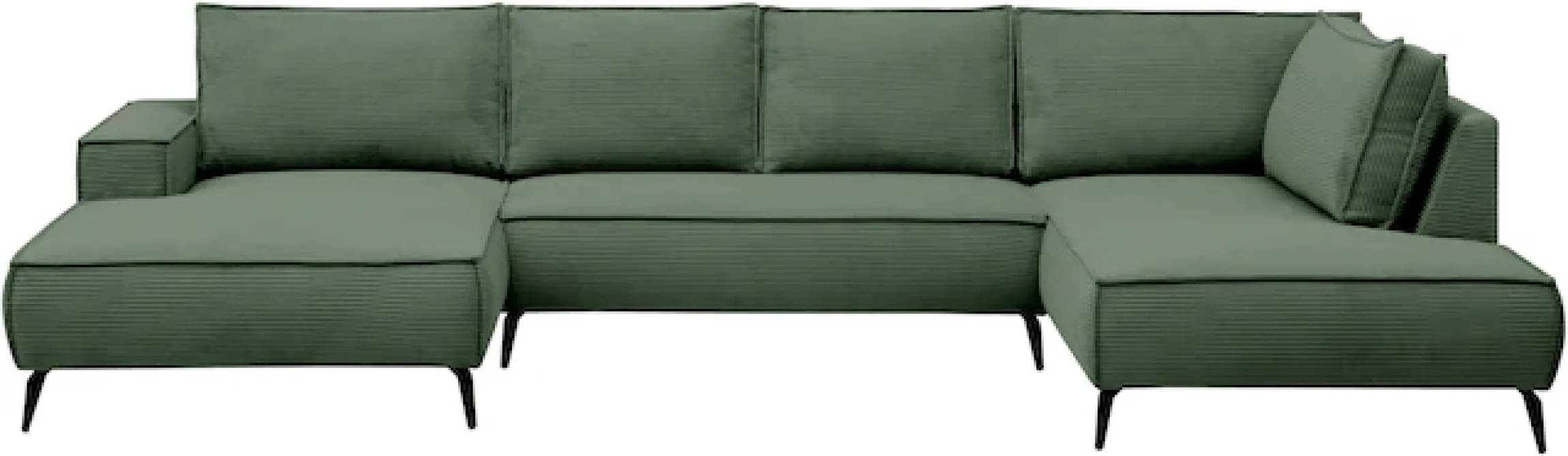 OTTO home Wohnlandschaft »TVINNU Cord, 354 cm« Recamiere rechts/links, schwarze Metallfüße, bequeme Sitz-/Liegefläche