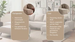 OTTO home Wohnlandschaft »TVINNU Cord, 354 cm« Recamiere rechts/links, schwarze Metallfüße, bequeme Sitz-/Liegefläche