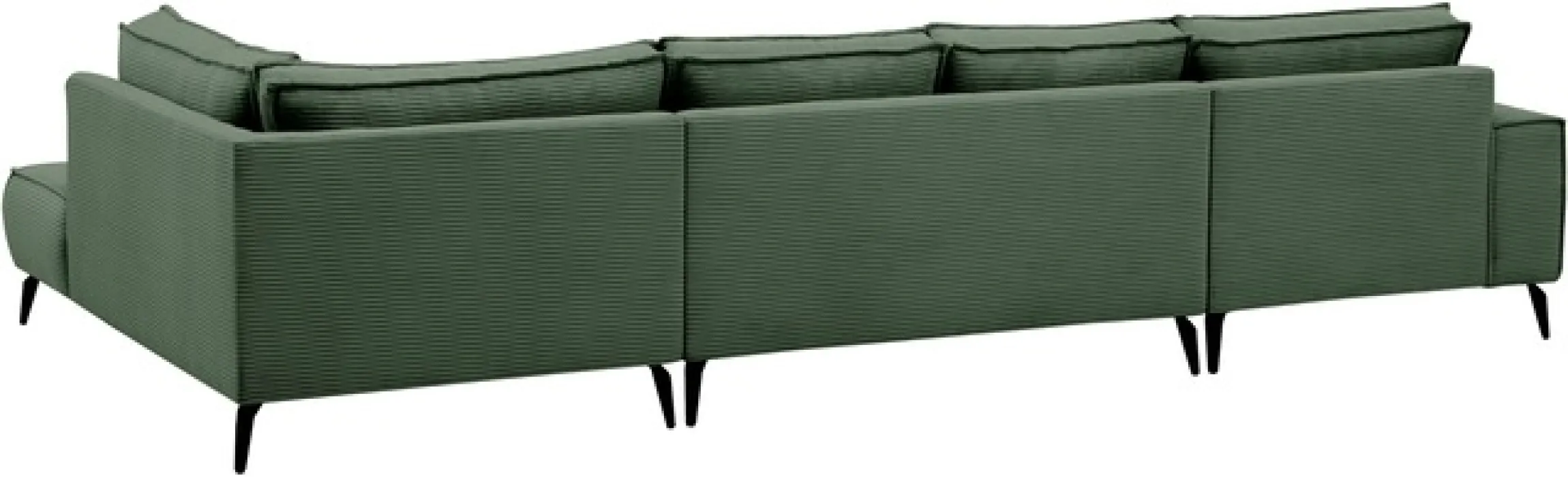 OTTO home Wohnlandschaft »TVINNU Cord, 354 cm« Recamiere rechts/links, schwarze Metallfüße, bequeme Sitz-/Liegefläche