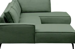 OTTO home Wohnlandschaft »TVINNU Cord, 354 cm« Recamiere rechts/links, schwarze Metallfüße, bequeme Sitz-/Liegefläche