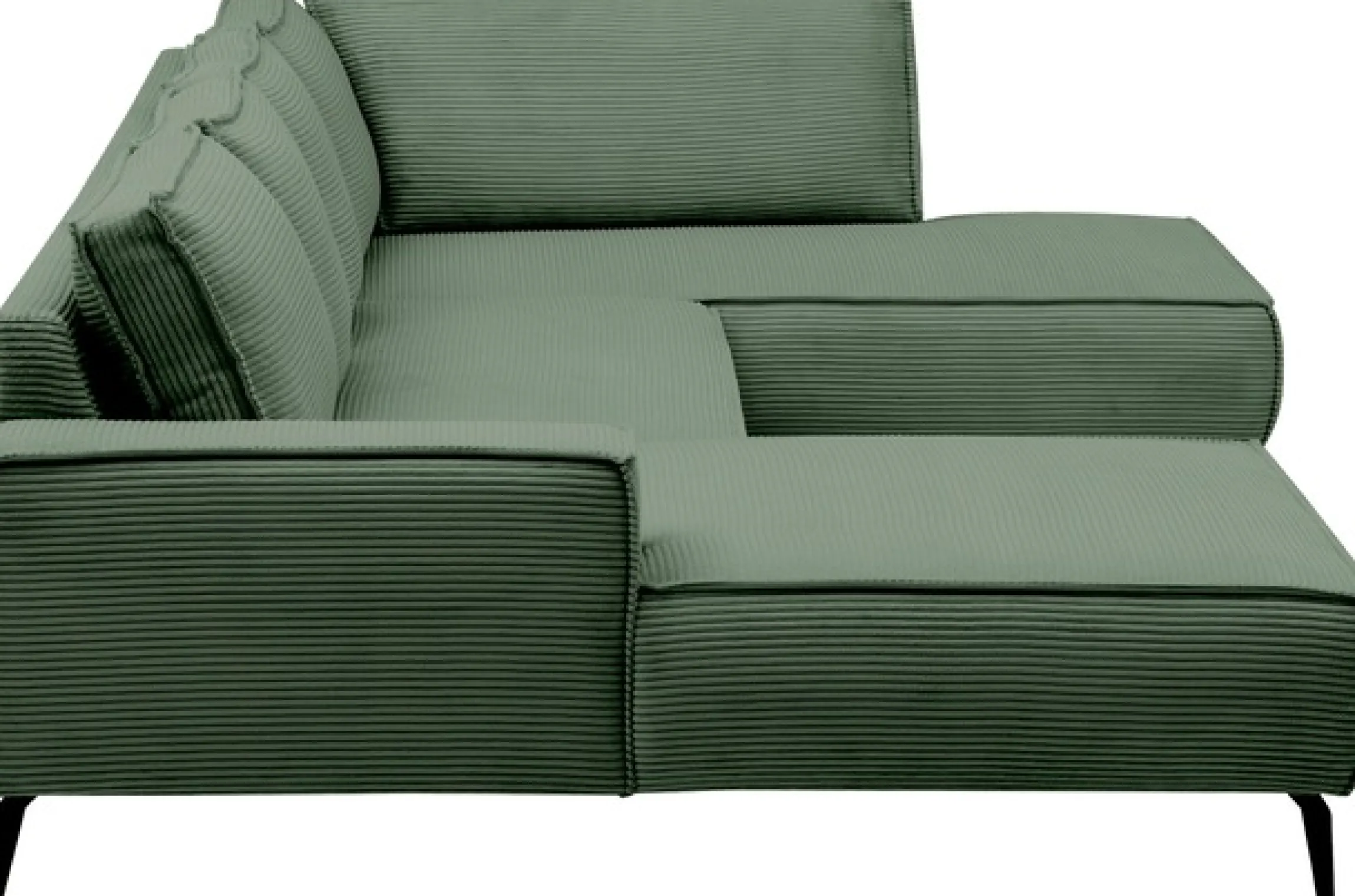 OTTO home Wohnlandschaft »TVINNU Cord, 354 cm« Recamiere rechts/links, schwarze Metallfüße, bequeme Sitz-/Liegefläche