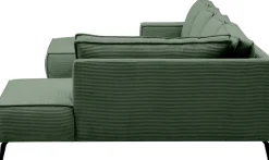 OTTO home Wohnlandschaft »TVINNU Cord, 354 cm« Recamiere rechts/links, schwarze Metallfüße, bequeme Sitz-/Liegefläche