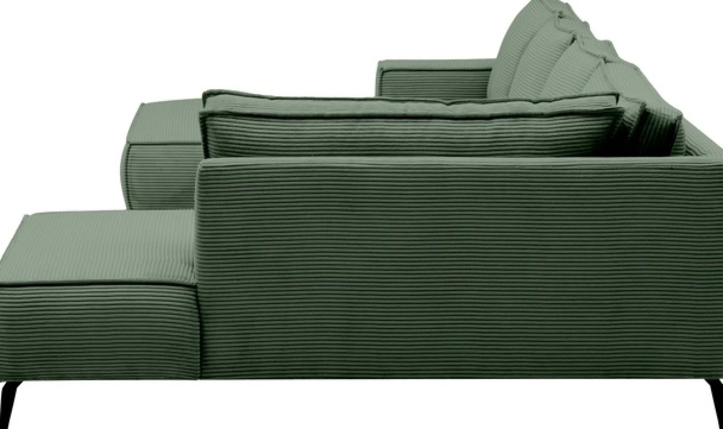 OTTO home Wohnlandschaft »TVINNU Cord, 354 cm« Recamiere rechts/links, schwarze Metallfüße, bequeme Sitz-/Liegefläche