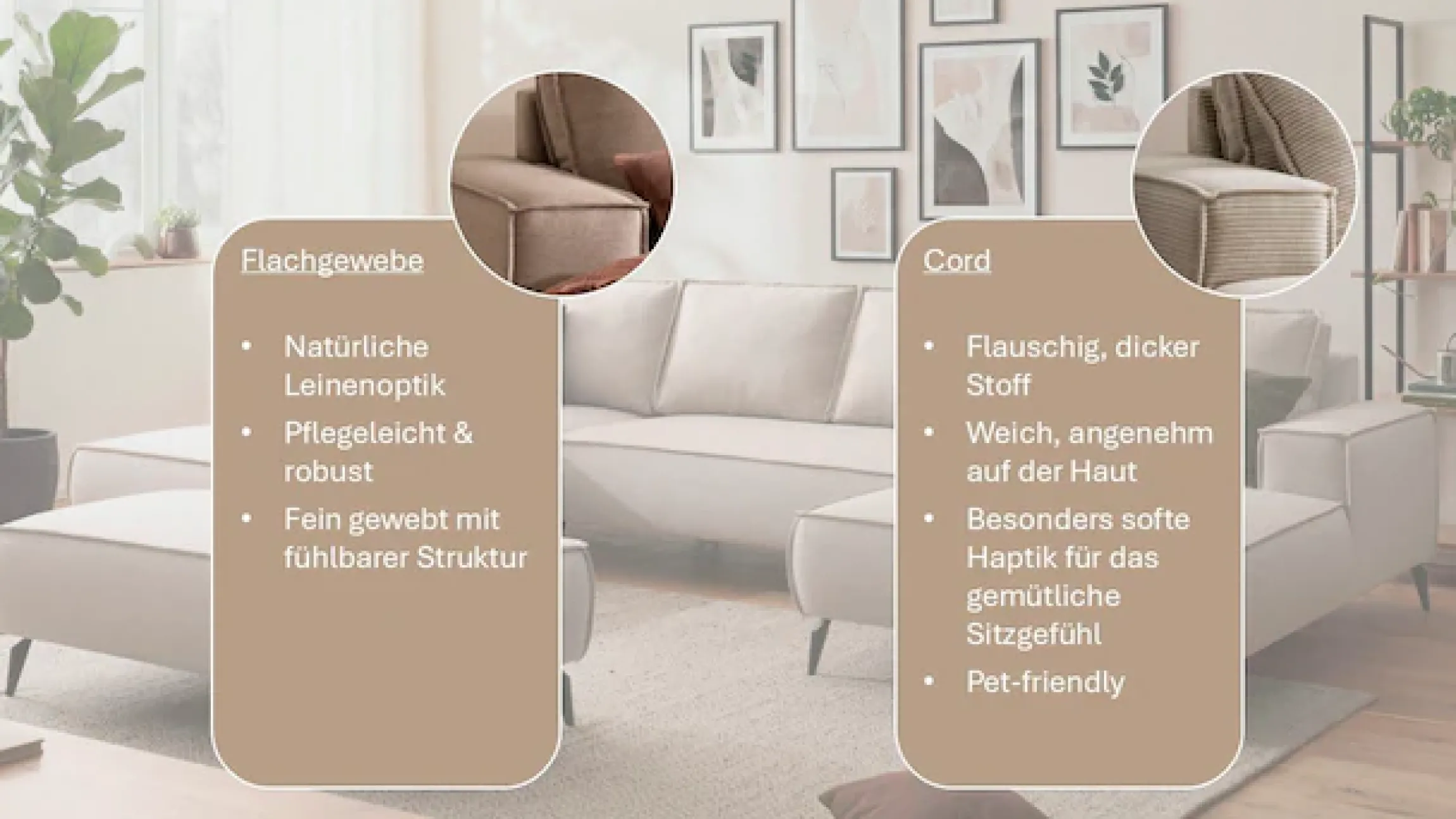 OTTO home Wohnlandschaft »TVINNU Leinenoptik, 354, mit Hocker« Recamiere rechts/links, stellbar zum Schlafsofa (Krokodilverbinder)