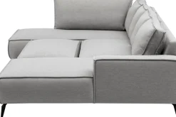 OTTO home Wohnlandschaft »TVINNU Leinenoptik, 354, mit Hocker« Recamiere rechts/links, stellbar zum Schlafsofa (Krokodilverbinder)