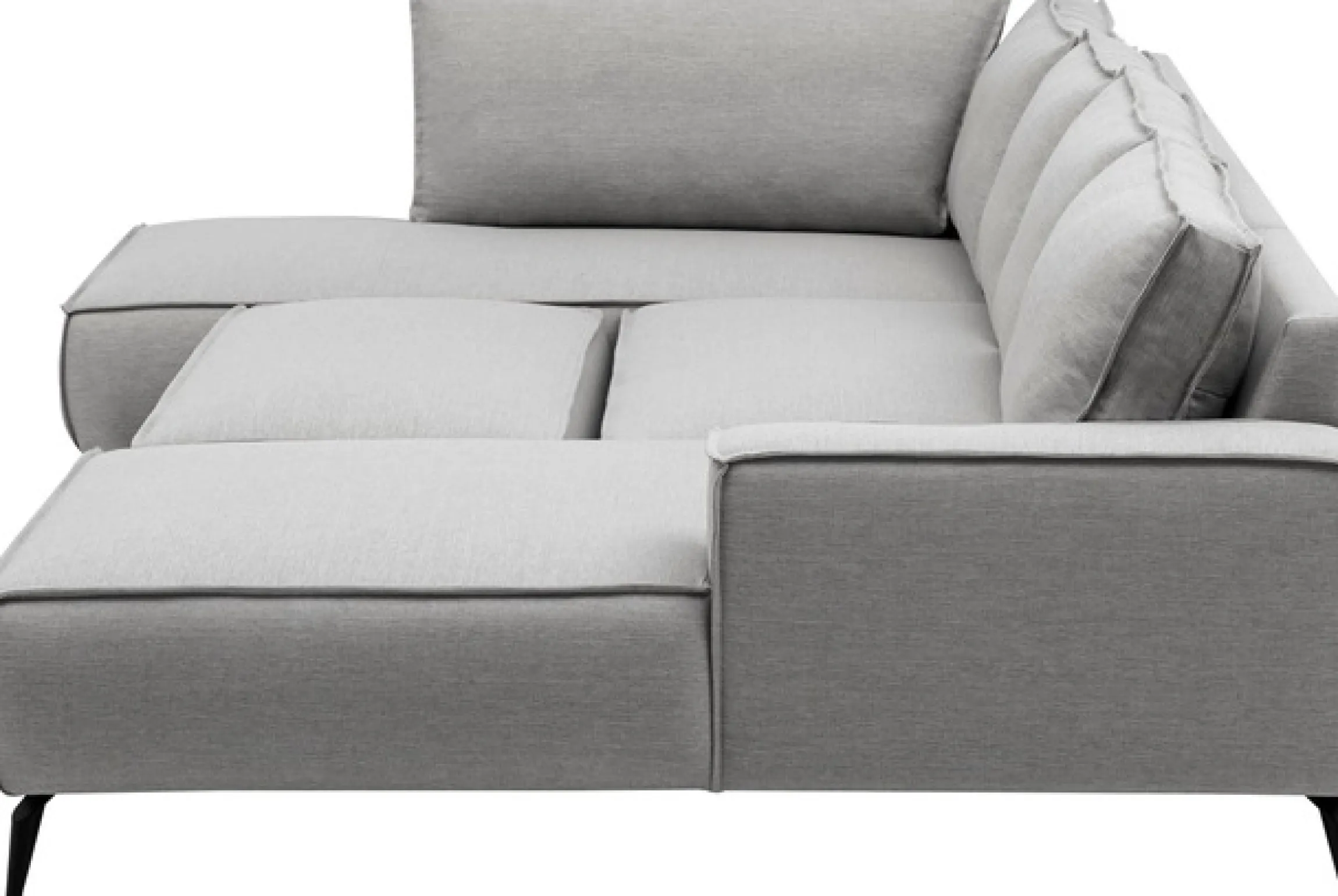 OTTO home Wohnlandschaft »TVINNU Leinenoptik, 354, mit Hocker« Recamiere rechts/links, stellbar zum Schlafsofa (Krokodilverbinder)