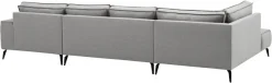 OTTO home Wohnlandschaft »TVINNU Leinenoptik, 354 cm« Recamiere rechts/links, schwarze Metallfüße, bequeme Sitz-/Liegefläche