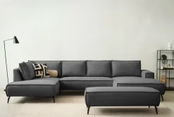OTTO home Wohnlandschaft »TVINNU Cord, 354 cm, mit Hocker« Recamiere rechts/links, stellbar zum Schlafsofa (Krokodilverbinder)
