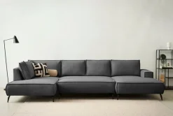 OTTO home Wohnlandschaft »TVINNU Cord, 354 cm, mit Hocker« Recamiere rechts/links, stellbar zum Schlafsofa (Krokodilverbinder)