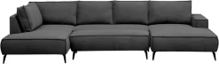 OTTO home Wohnlandschaft »TVINNU Cord, 354 cm, mit Hocker« Recamiere rechts/links, stellbar zum Schlafsofa (Krokodilverbinder)
