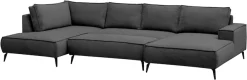 OTTO home Wohnlandschaft »TVINNU Cord, 354 cm, mit Hocker« Recamiere rechts/links, stellbar zum Schlafsofa (Krokodilverbinder)