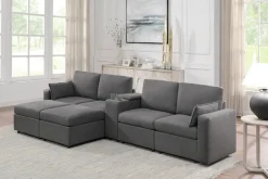 OTTO home Wohnlandschaft »Ulrik, U-Form, Breite: 315cm« mit Stauraum unter den Sitzen, inkl Stauraumkonsole mit Becherhaltern