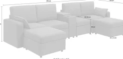 OTTO home Wohnlandschaft »Ulrik, U-Form, Breite: 315cm« mit Stauraum unter den Sitzen, inkl Stauraumkonsole mit Becherhaltern