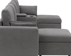 OTTO home Wohnlandschaft »Ulrik, U-Form, Breite: 315cm« mit Stauraum unter den Sitzen, inkl Stauraumkonsole mit Becherhaltern