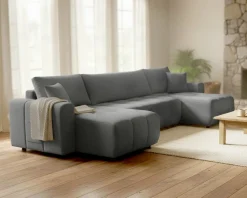 OTTO home Wohnlandschaft »YLVAA U-Form, 311 cm - OTTO. Verlässliche Qualität.« Schlaffunktion (132/269), Bettkasten, Feinstruktur-Bezug