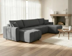 OTTO home Wohnlandschaft »YLVAA U-Form, 311 cm - OTTO. Verlässliche Qualität.« Schlaffunktion (132/269), Bettkasten, Feinstruktur-Bezug