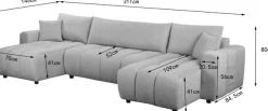 OTTO home Wohnlandschaft »YLVAA U-Form, 311 cm - OTTO. Verlässliche Qualität.« Schlaffunktion (132/269), Bettkasten, Feinstruktur-Bezug