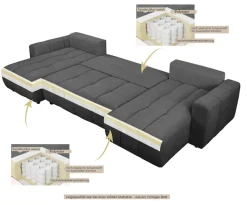OTTO home Wohnlandschaft »YLVAA U-Form, 311 cm - OTTO. Verlässliche Qualität.« Schlaffunktion (132/269), Bettkasten, Feinstruktur-Bezug