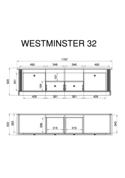 OTTO home Wohnwand »Westminster, Anbauwand im Landhausstil, Komplettset, Wohnzimmer-Set« Set, 4 Stk. tlg.