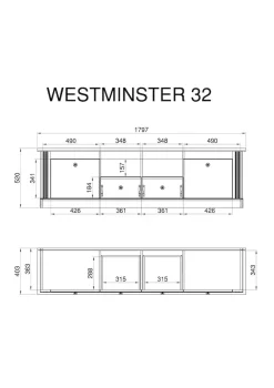 OTTO home Wohnwand »Westminster, Anbauwand im Landhausstil, Komplettset, Wohnzimmer-Set« Set, 2 Stk. tlg.