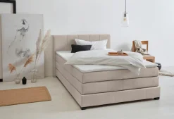 OTTO products Boxspringbett »Peetu« Taschenfederkern-Matratze, in 4 Breiten und 4 Farben, incl. Topper