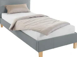 OTTO products Polsterbett »Heddi« in 5 Breiten: von 90cm-200cm,Biese am Kopfteil,Strukturstoff