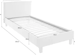 OTTO products Polsterbett »Heddi« in 5 Breiten: von 90cm-200cm,Biese am Kopfteil,Strukturstoff