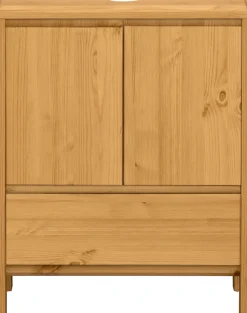 OTTO products Waschbeckenunterschrank »Jorrick« Breite 60 cm, Kiefer mit Bio Öl/Wachs behandelt, Siphonausschnitt