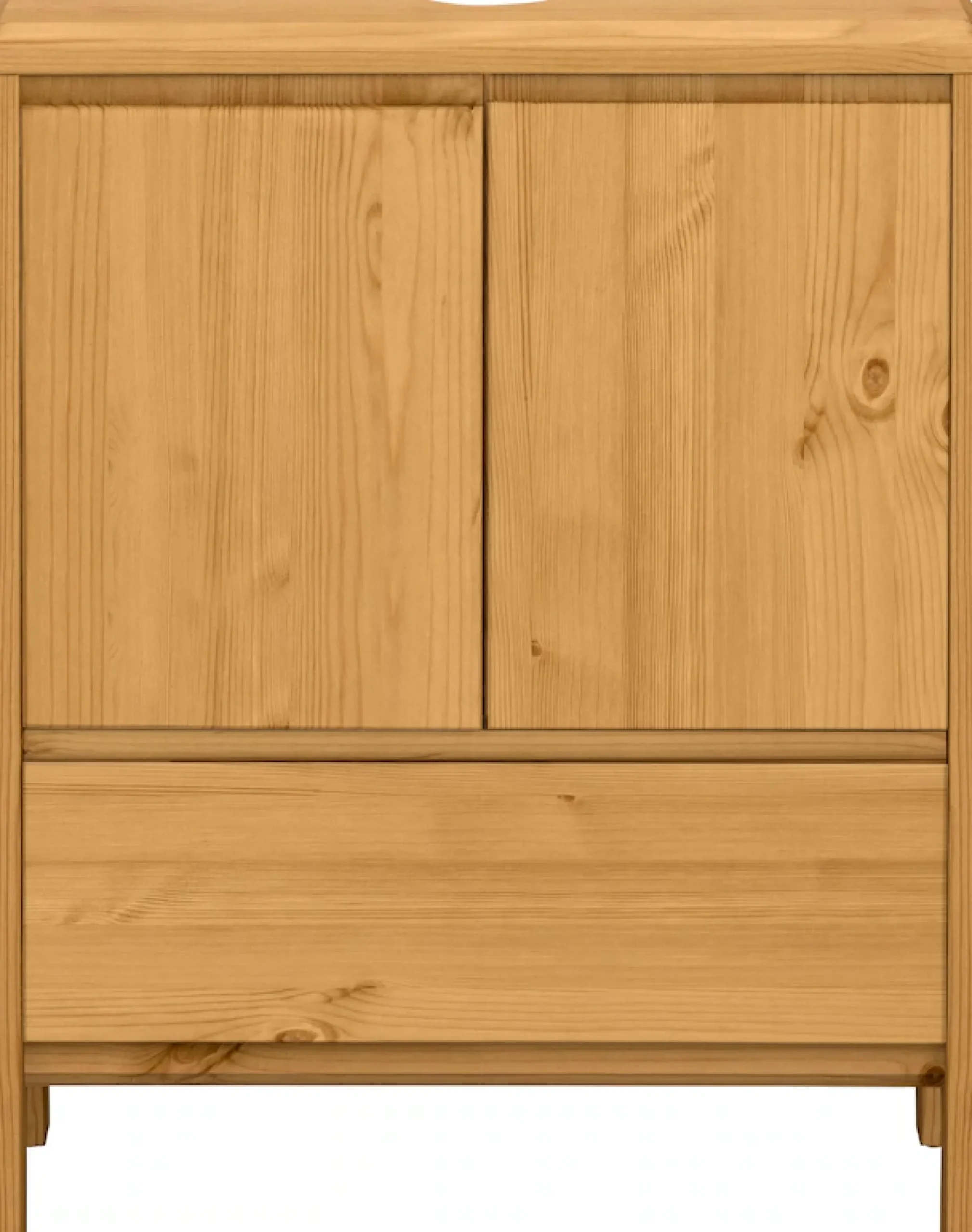 OTTO products Waschbeckenunterschrank »Jorrick« Breite 60 cm, Kiefer mit Bio Öl/Wachs behandelt, Siphonausschnitt