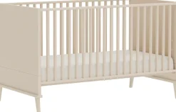PAIDI Babybett »EEFJE 70x140cm in Beige, umbaubares Kinderbett mit Massivholz« Gitterbett 4-fach höhenverstellbar, entnehmbare Sprossen, Juniorbett