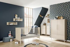 PAIDI Babybett »EEFJE 70x140cm in Beige, umbaubares Kinderbett mit Massivholz« Gitterbett 4-fach höhenverstellbar, entnehmbare Sprossen, Juniorbett