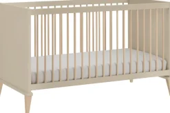 PAIDI Babybett »JONTE 70x140cm in Beige, umbaubares Kinderbett mit Massivholz« Gitterbett 4-fach höhenverstellbar, entnehmbare Sprossen, Juniorbett