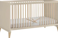 PAIDI Babybett »JONTE 70x140cm in Beige, umbaubares Kinderbett mit Massivholz« Gitterbett 4-fach höhenverstellbar, entnehmbare Sprossen, Juniorbett