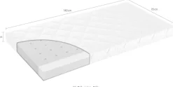 PAIDI Babymatratze »LITTLE NIGHT in 70x140 cm, ergonomisch & atmungsaktiv« 10 cm hoch 1 Stk. tlg. Bezug bei 60°C waschbar, allergikergeeignet, Sicherheitstrittkanten