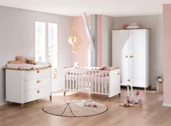 PAIDI Babymöbel-Set »LOTTE & FYNN Steiff by PAIDI, hochwertiges Babyzimmer komplett« Babybett, Wickelaufsatz und Wickelkommode, 2-türiger Schrank, 4 Stk. tlg. (Spar-Set) in Weiß, Babybett, Kleiderschrank, Kommode + Wickelaufsatz