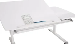 PAIDI Büromöbel-Set »Kinderschreibtisch & Drehstuhl in Weiß, mitwachsend & ergonomisch« Spar-Set, 130x70 cm Schülerschreibtisch, Kinderstuhl in Blau/Rosa,stufenlos höhenverstellbar, neigbare Tischplatte, Schulstarter-Set