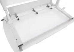 PAIDI Büromöbel-Set »Kinderschreibtisch & Drehstuhl in Weiß, mitwachsend & ergonomisch« Spar-Set, 130x70 cm Schülerschreibtisch, Kinderstuhl in Blau/Rosa,stufenlos höhenverstellbar, neigbare Tischplatte, Schulstarter-Set