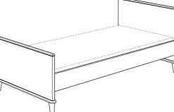 PAIDI Einzelbett »LOTTE & FYNN Steiff by PAIDI, 90x200cm Jugendliege« Weiß mit Eiche Massivholz, stabiles und langlebiges Bett