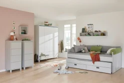 PAIDI Einzelbett »TIAGO in verschiedenen Ausführungen, Jugendliege mit Bettkasten« Breite/Länge: 90x200 cm / 120x200 cm,Kojenbett inklusive Ausziehbett in 90x190 cm & 2 Schubladen