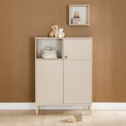 PAIDI Highboard »MILA & BEN Steiff by PAIDI in Beige,3 Türen mit Push-to-open« stabiles Regal mit Massivholz-Füßen, Standregal, geprüfte Qualität