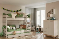 PAIDI Highboard »STIENE in Beige oder Grau, 2 Schubladen und 2 Türen mit Soft-Close« B/H/T ca. 95/123/40cm,stabiles Regal mit Massivholz, Standregal, geprüfte Qualität
