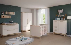 PAIDI Highboard »STIENE in Beige oder Grau, 2 Schubladen und 2 Türen mit Soft-Close« B/H/T ca. 95/123/40cm,stabiles Regal mit Massivholz, Standregal, geprüfte Qualität